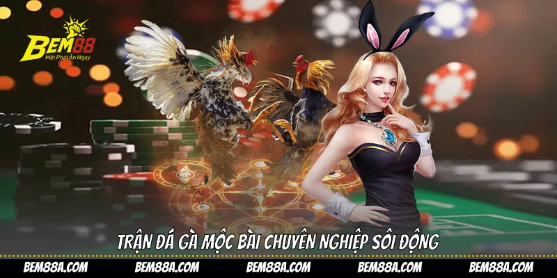 Trận đá gà Mộc Bài chuyên nghiệp sôi động